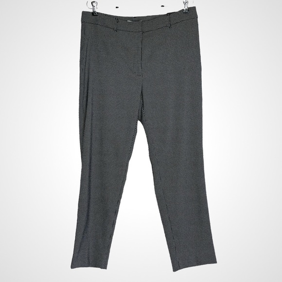 NWT White House Black Market Novelty Slim Ankle Pants Slacks Crop Dot Pattern 12 - Picture 1 of 8